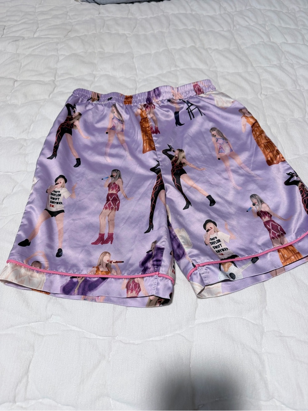 Taylor Swift Inspired Satin Pajama Set Lavender Youth Child XL Swiftie Sleepwear - Picture 6 of 9